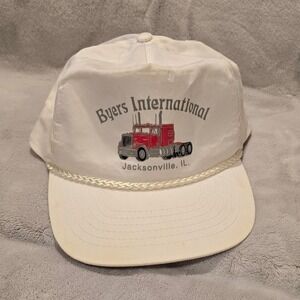Byers International Trucking‎ Jacksonville IL Embroidered Snapback Cap Hat White